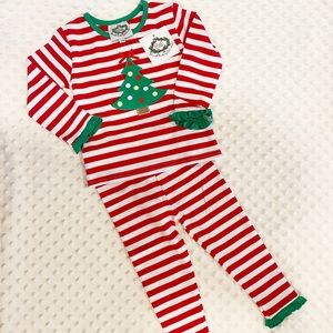 Cecil and Lou - Christmas Tree striped pjs